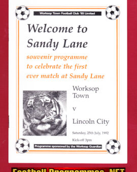 Worksop Town v Lincoln City 1992 – First Ever Match – 1st Game