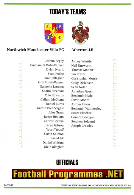 Northwich Manchester Villa v Atherton LR 2015 - Silver St Irlam