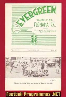Floriana v St George 1955 - Malta Football Team 1950s
