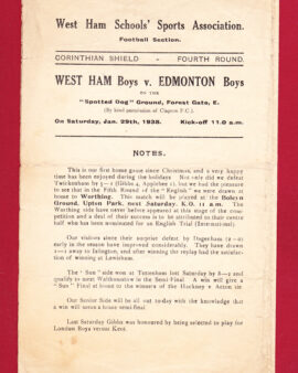 West Ham Boys v Edmonton Boys 1938 – Schoolboy Corinthian Shield