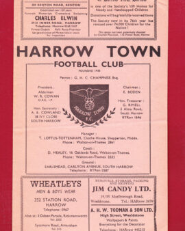 Harrow Town v Leyton 1957