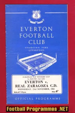 Everton v Real Zaragoza CD 1966 - European Cup Winners Cup