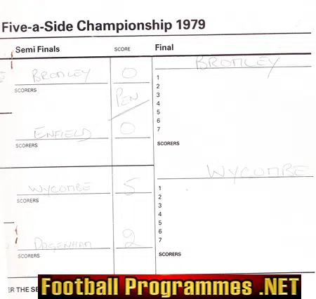 Five A Side Championship Wembley 1979 - Enfield Dagenham Sutton