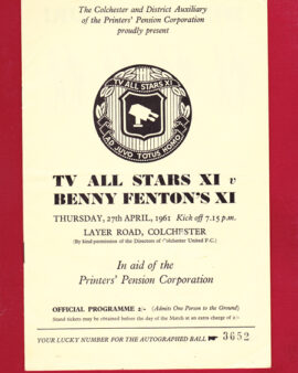 Benny Fenton Testimonial Benefit Match TV All Stars 1961