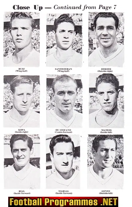 Wolves Wolverhampton v Real Madrid 1957 - Molineux Friendly