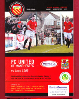 FC United Of Manchester v Leek CSOB 2006 – First Season