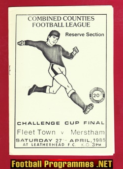 Fleet Town v Merstham 1985 – Challenge Cup Final at Leatherhead