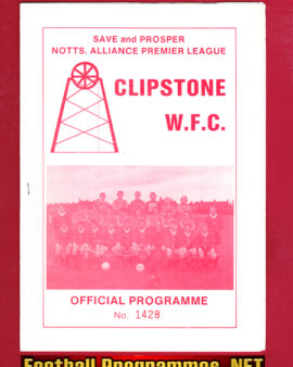 Clipstone Welfare v Gresley Rovers 1985 – Official Programme