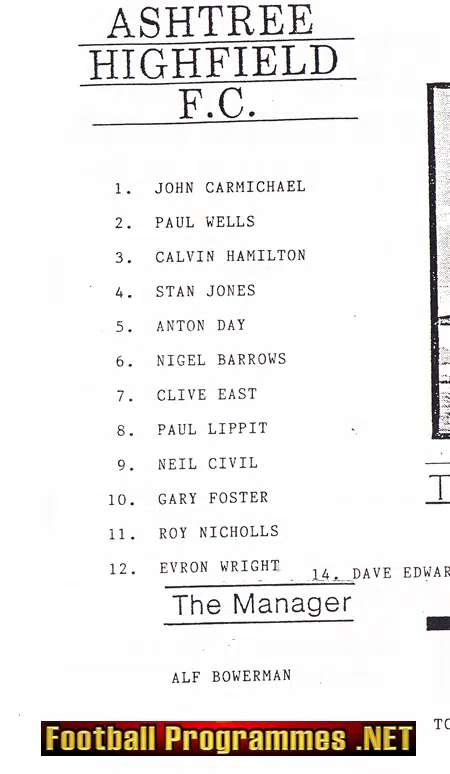 Ashtree Highfield v Atherstone Town 1980s - at Oldbury
