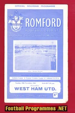 Romford v West Ham United 1962
