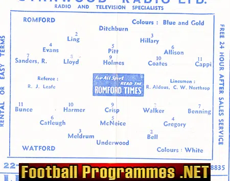 Romford v Watford 1961 - FA Cup