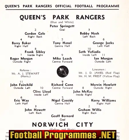 Queens Park Rangers v Norwich City 1964 - FA Cup