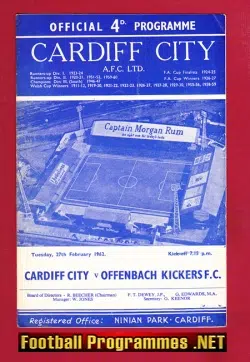 Cardiff City v Offenbach Kickers 1962 – Germany Football Team