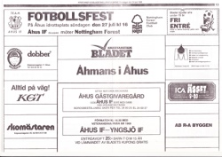 Ahus IF v Nottingham Forest 1986 – Friendly Match Sweden