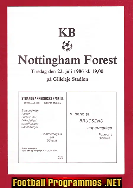 KB v Nottingham Forest 1986 - Friendly Match Sweden