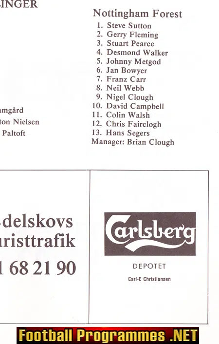 KB v Nottingham Forest 1986 - Friendly Match Sweden