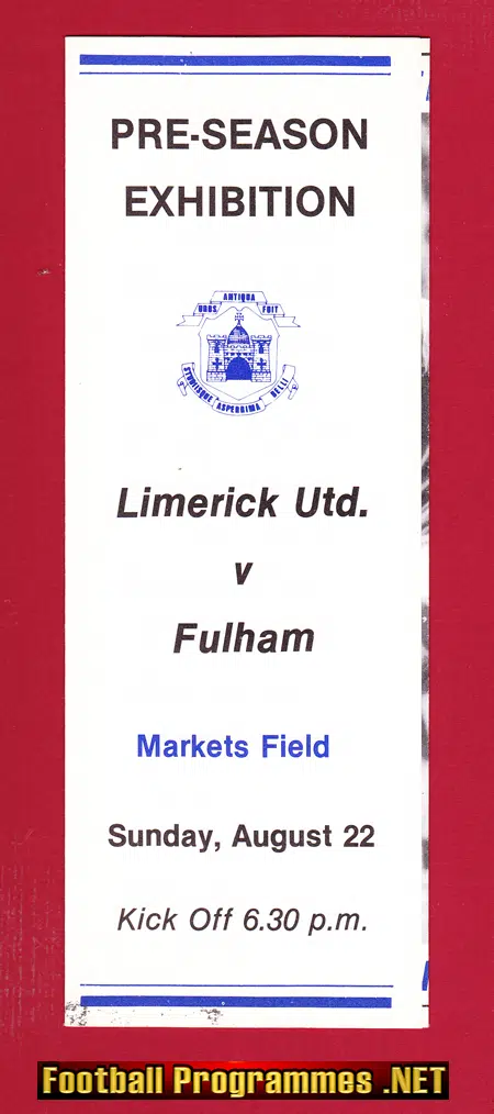 Limerick v Fulham 1982 – Exhibition Match Ireland