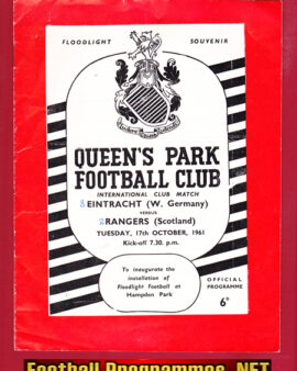 Eintracht Frankfurt v Glasgow Rangers 1961 – Queens Park Lights