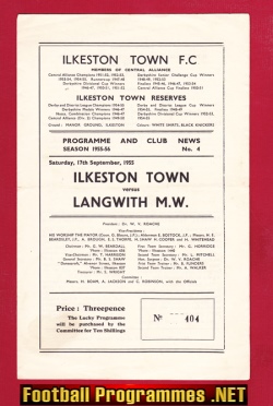 Ilkeston Town v Langwith Miners 1955