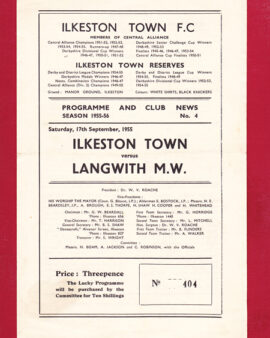Ilkeston Town v Langwith Miners 1955