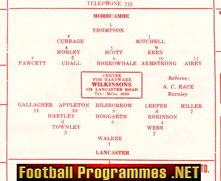 Morecambe v Lancaster City 1963
