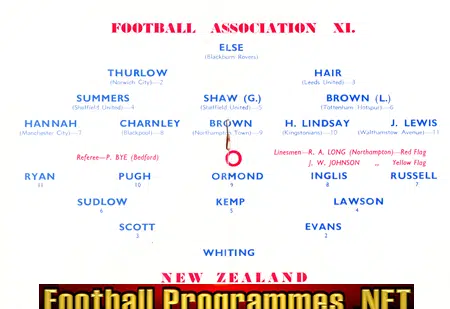 FA X1 v New Zealand 1964 - at Northampton