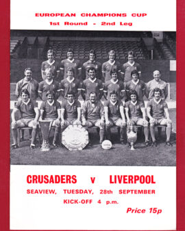Crusaders v Liverpool 1977 – European Champions Cup N Ireland
