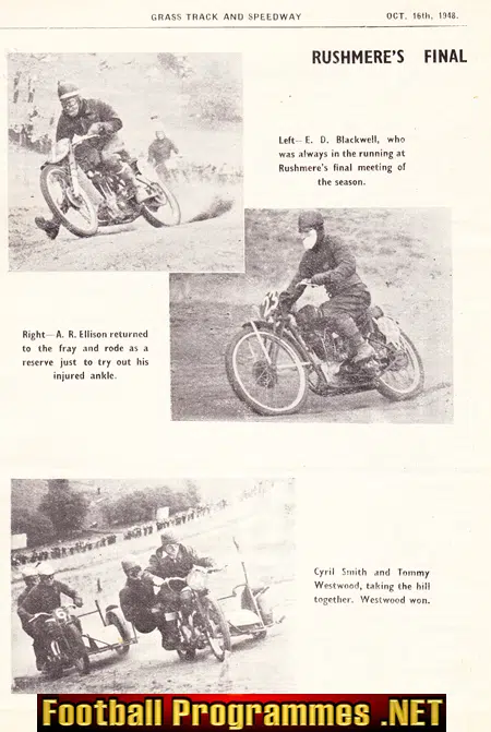 Grass Track and Speedway Magazine Programme 1948 - October
