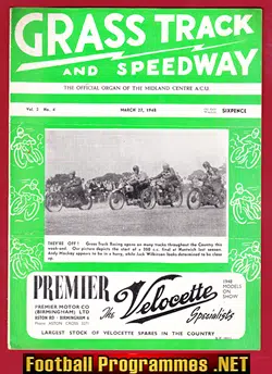 Grass Track and Speedway Magazine Programme 1948 - March