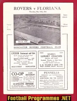 Doncaster Rovers v Floriana 1951 - Festival Of Britain Football