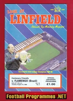 Linfield v Flamengo 1986 – Brazil Football Team
