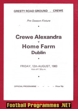 Crewe Alexandra v Home Farm 1983 – Gresty Road v Irish Team
