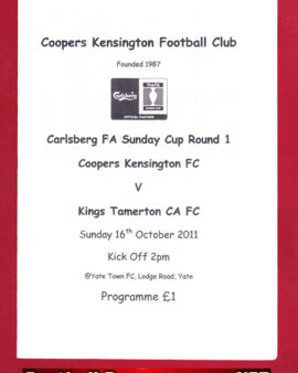 Coopers Kensington v Kings Tamerton CA 2011 – Sunday Cup