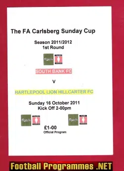 South Bank v Hartlepool Lion Hillcarter 2011 - Sunday Cup