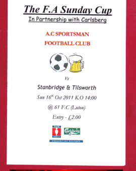 AC Sportsman v Stanbridge Tilsworth 2011 – Sunday Cup