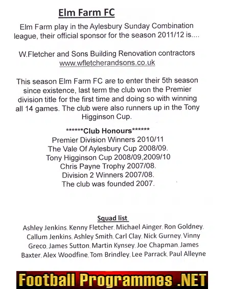 Greengate v Elm Farm 2011 - Sunday Cup