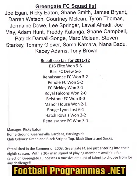 Greengate v Elm Farm 2011 - Sunday Cup