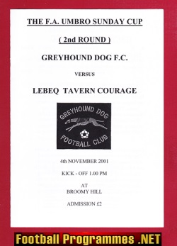Greyhound Dog v Lebeq Tavern Courage 2001 – Sunday Cup