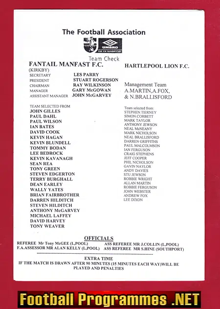 Fantail Manfast v Hartlepool Lion Hillcarter 2001 - Sunday Cup