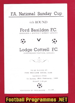 Ford Basildon v Lodge Cotterell 1990 – Sunday Cup