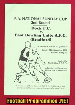 Dock v East Bowling Unity 1990 – Sunday Cup at Wallasey