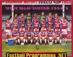 West Ham United Football Club Signed Team Poster 1994 – 1995