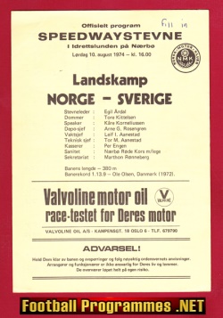 Norway Speedway v Sweden 1974 – Landskamp