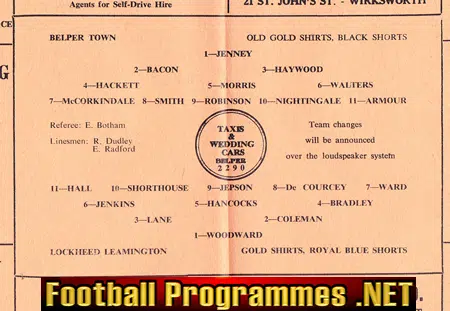 Belper Town v Lockheed Leamington 1963 - Midland League