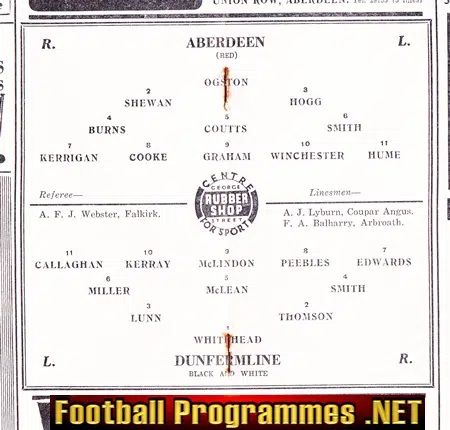 Aberdeen v Dunfermline Athletic 1963 - Scottish League