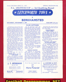 Letchworth Town v Berkhamsted Town 1959 – FA Amateur Cup