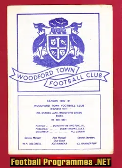 Woodford Town v Fleet Town 1980