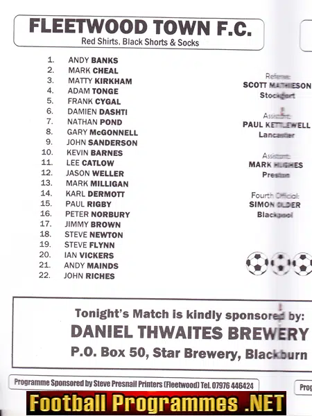 Fleetwood Town v Liverpool 2003 - Pre Season Friendly Match