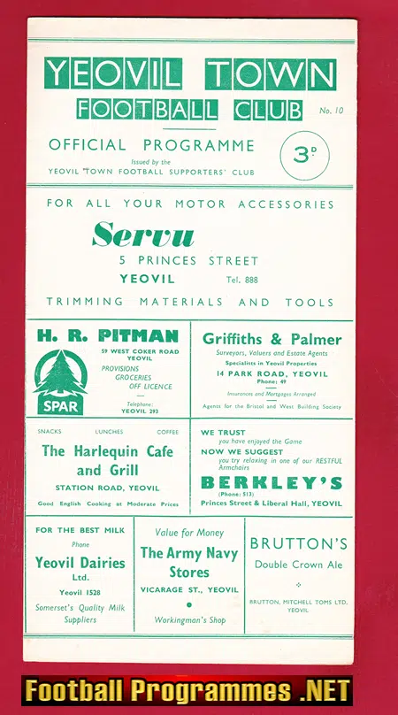 Yeovil Town v Worcester City 1960