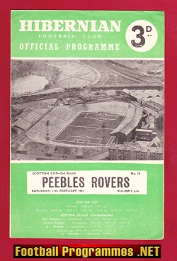 Hibernian Hibs v Peebles Rovers 1961 – Record Score 9 – 0